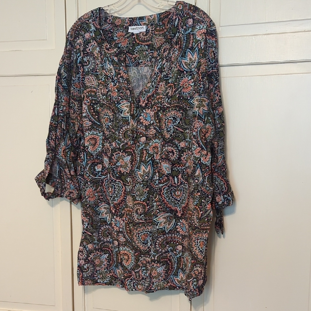 Paisley Tunic Top - Multicolor
